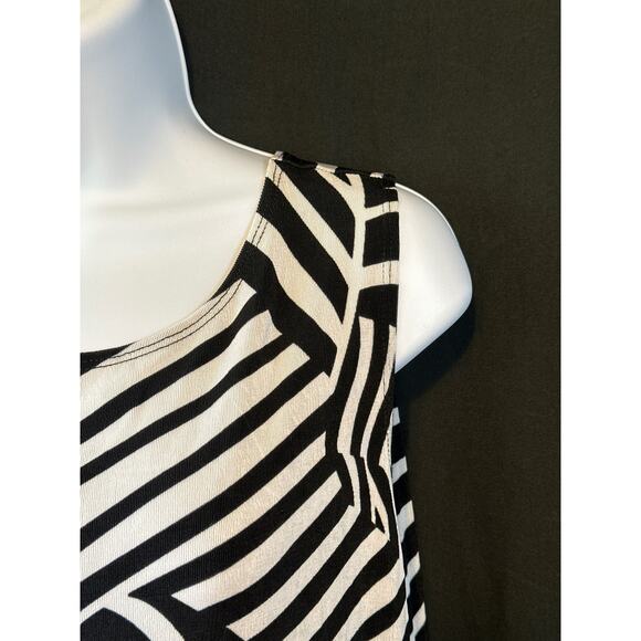 TRAVLERS by Chico Black White Geometric Print Business Office Casual Top Sz 3 - Picture 5 of 12